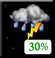 Chance Thunderstorms. Chance for Measurable Precipitation 30%
