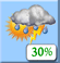Chance T-Storms. Chance for Measurable Precipitation 30%